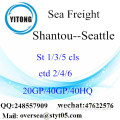 Trasporto merci del mare di Shantou Port a Seattle